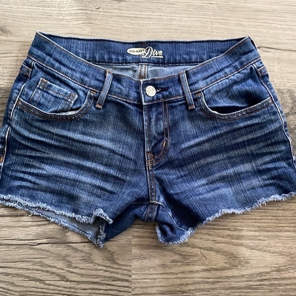 Old Navy The Diva lucky blue cut off denim shorts womens size 0‎ - Picture 2 of 6